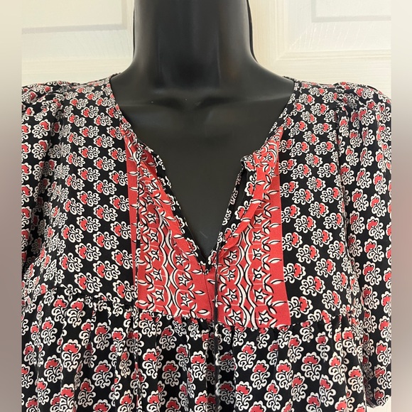 Ulla Johnson Mini Dress Black/Red Printed Silk Size 2 - Picture 3 of 16